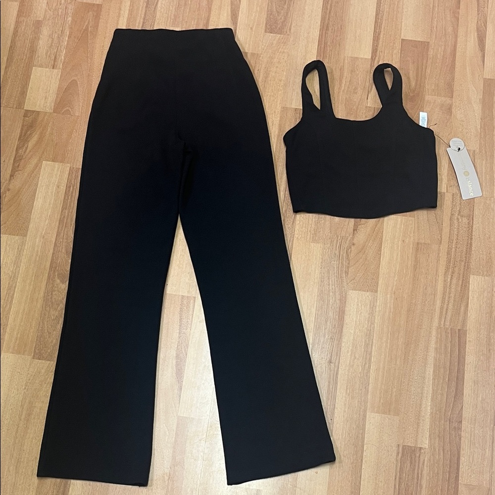 NWT Chic Black Wide Leg Jumpsuit Set